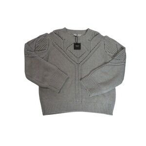 Modern Supply by Sanctuary Gray Knit Sweater Pullover Textured Detail Size L